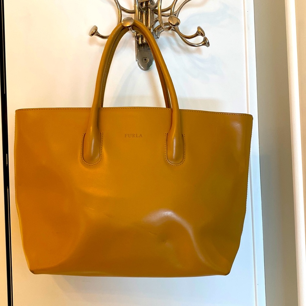 Furla tan leather handbag